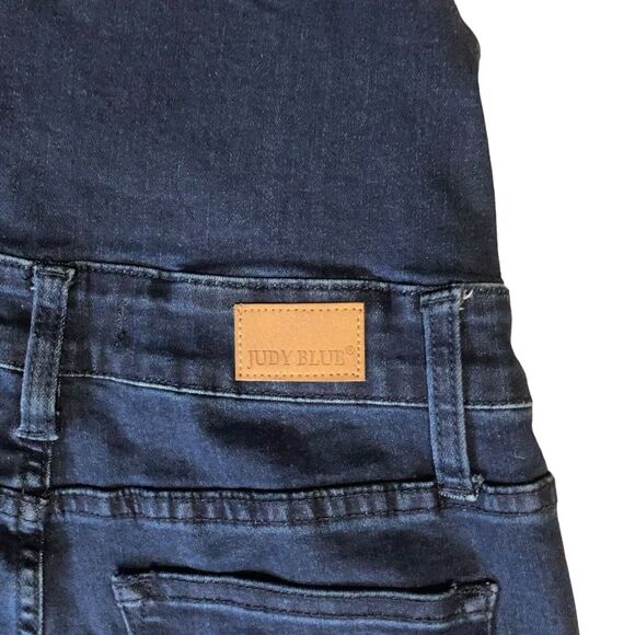 Judy Blue Flare Leg Blue Denim Bib Overalls, Women’s Size S fitted - Picture 11 of 11